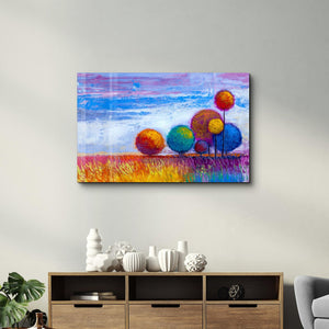 Colorful Trees | Glass Wall Art - Artdesigna