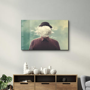 Smoke Head | Glass Wall Art - Artdesigna