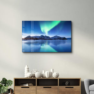 Reflection Of The Northern Lights | Glass Wall Art - Artdesigna