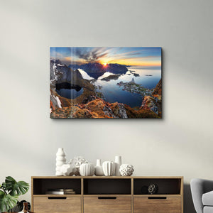 A Seaside Town In Norway | Glass Wall Art - Artdesigna