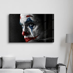 Joker Face | Glass Wall Art - Artdesigna