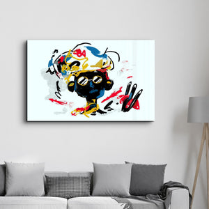 Abstract Colorful Kid | Glass Wall Art - Artdesigna