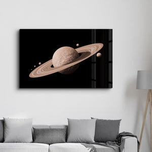 Saturn in Silence | Glass Wall Art - Artdesigna