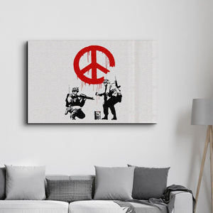 Banksy - Anti-War | Glass Wall Art - Artdesigna