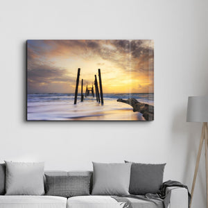 Dilapidated Dock | Glass Wall Art - Artdesigna