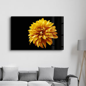 Yellow Flower | Glass Wall Art - Artdesigna