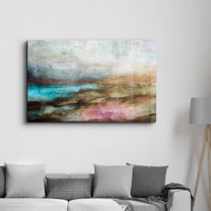Lake Abstract Oil Painting | Glass Wall Art - Artdesigna