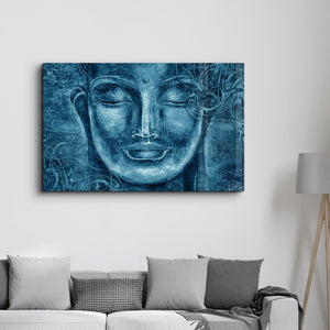 Buddha Blue | Glass Wall Art - Artdesigna