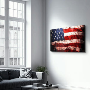 Flag of the U.S. | Glass Wall Art - Artdesigna