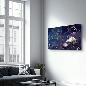 Dark Blue Wave Pattern V2 | Glass Wall Art - Artdesigna