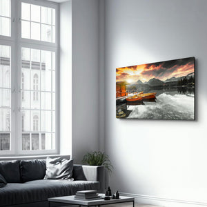 Calm Lake V2 | Glass Wall Art - Artdesigna