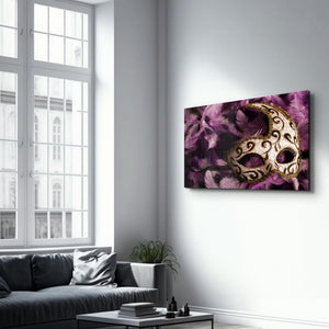 Venetian Mask | Glass Wall Art - Artdesigna