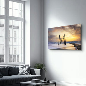 Dilapidated Dock | Glass Wall Art - Artdesigna