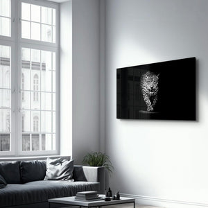 The Majestic Hunter's Reflection | Glass Wall Art - Artdesigna