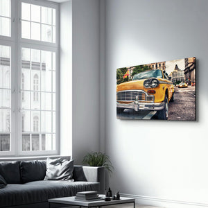 Classic Taxi | Glass Wall Art - Artdesigna