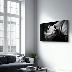 Rhino | Glass Wall Art - Artdesigna