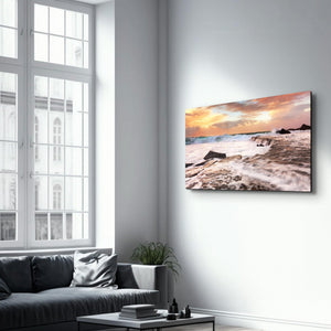 Raging Waves | Glass Wall Art - Artdesigna