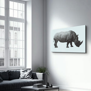 Rhino | Glass Wall Art - Artdesigna