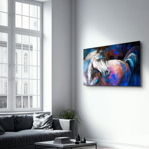 Colorful Horse | Glass Wall Art - Artdesigna