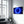 Blue Circle Light | Glass Wall Art - Artdesigna