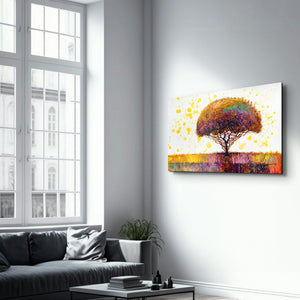 Abstract Colorful Tree | Glass Wall Art - Artdesigna