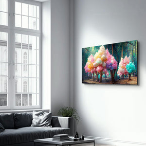 Cotton Candy Forest | Secret World Collection Glass Wall Art - Artdesigna