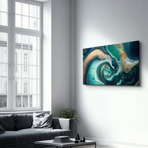 Marble Collection H23 - Island | Glass Wall Art - Artdesigna