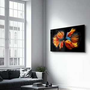 Beta Fishes | Glass Wall Art - Artdesigna