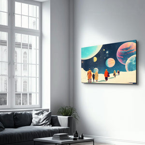 Walking in the Space in 70s - Glass Wall Art - Artdesigna