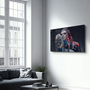 African MakeUp 1 | Glass Wall Art - Artdesigna