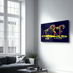 Colormix Monkeys | Glass Wall Art - Artdesigna