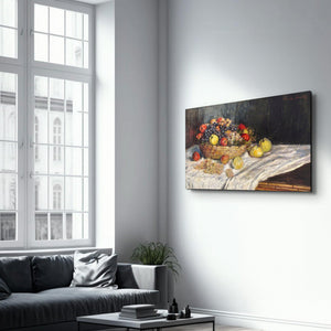 Apples and Grapes (1879–1880) by Claude Monet | Glass Wall Art - Artdesigna