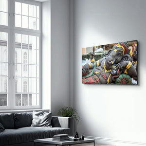 Lord Ganesha Sculpture | Glass Wall Art - Artdesigna
