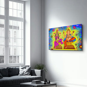 Lord Ganesha Illustration | Glass Wall Art - Artdesigna