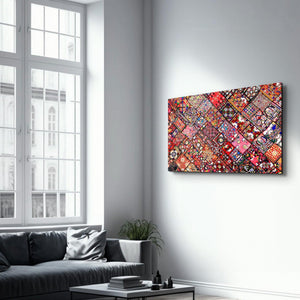 Indian Embroidery | Glass Wall Art - Artdesigna