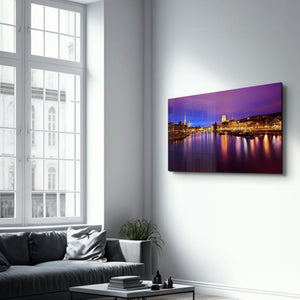Zurich Night | Glass Wall Art - Artdesigna
