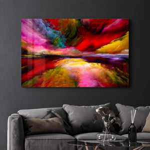 Abstract Colorful Clouds | Glass Wall Art - Artdesigna