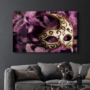 Venetian Mask | Glass Wall Art - Artdesigna