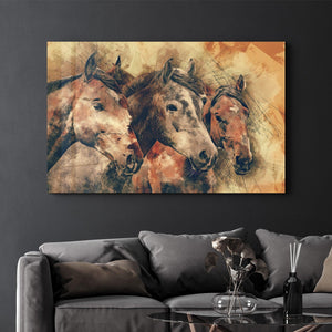 Horses | Glass Wall Art - Artdesigna