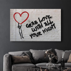 Grab Love | Glass Wall Art - Artdesigna