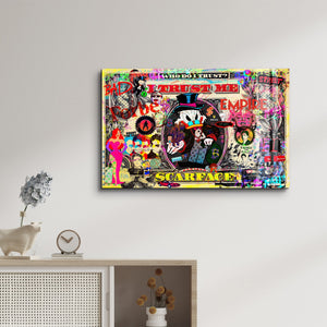 Glass wall art titled "I Trust Me" by Mr. Pablo Costa, featuring abstract design in a sleek glass piece by Artdesigna.