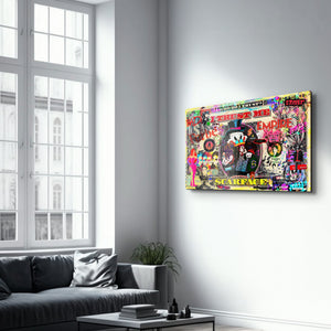 Glass wall art titled "I Trust Me" by Mr. Pablo Costa, featuring abstract glass design in a sleek, modern style.