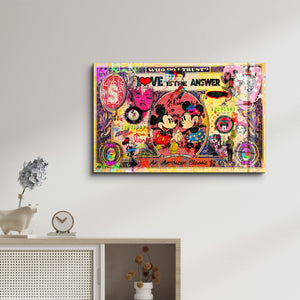 Glass wall art by Artdesigna titled "The World is Yours" featuring vibrant glass design by Mr. Pablo Costa.