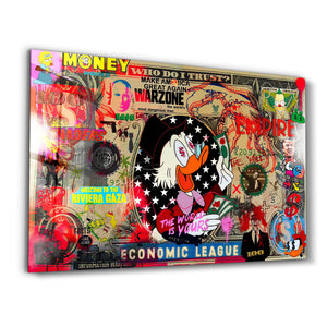 Glass wall art by Artdesigna titled "The World is Yours" featuring vibrant glass design by Mr. Pablo Costa.