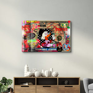Glass wall art by Artdesigna titled "The World is Yours" featuring vibrant glass design by Mr. Pablo Costa.