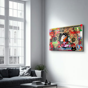 Glass wall art by Artdesigna titled "The World is Yours" featuring vibrant glass design by Mr. Pablo Costa.