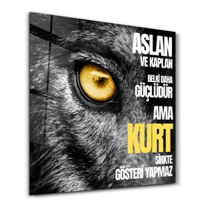 Kurt - Tasarımcı Koleksiyonu Cam Duvar Tablosu