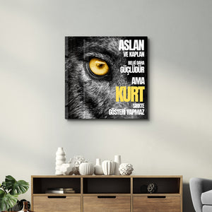 Kurt - Tasarımcı Koleksiyonu Cam Duvar Tablosu