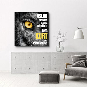 Kurt - Tasarımcı Koleksiyonu Cam Duvar Tablosu