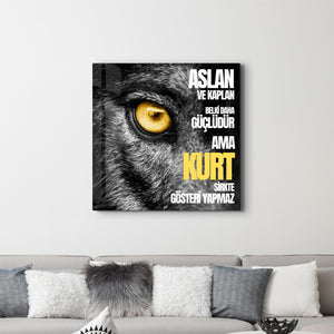 Kurt - Tasarımcı Koleksiyonu Cam Duvar Tablosu